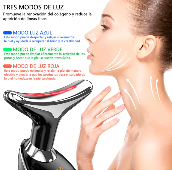 MASAJEADOR FACIAL CON LUCES LED
